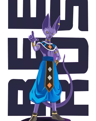 卡通动漫七龙珠比鲁斯印花图案矢量图服装裁片T恤烫图印花花型素材