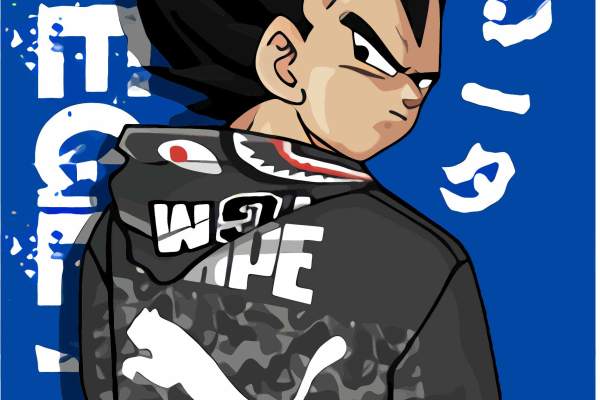 卡通动漫七龙珠字母彪马潮牌印花矢量图服装裁片T恤烫图印花花型素材