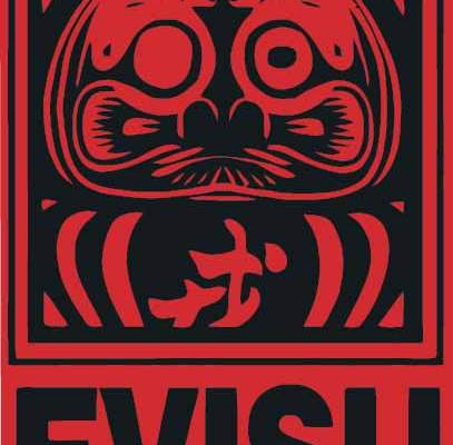 几何潮牌EVISU字母印花矢量图服装裁片T恤烫图印花花型素材