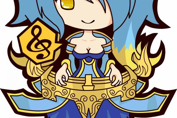 卡通Q版琴女印花矢量图服装裁片T恤烫图印花花型素材