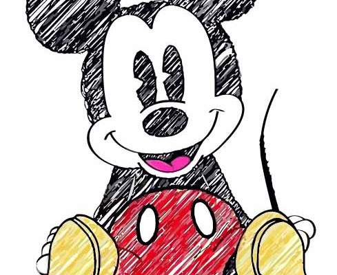 卡通动漫米奇印花矢量图服装裁片T恤烫图印花花型素材