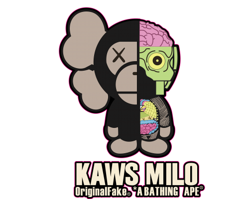 潮牌KAWS图案字母印花矢量图服装裁片T恤烫图印花花型素材