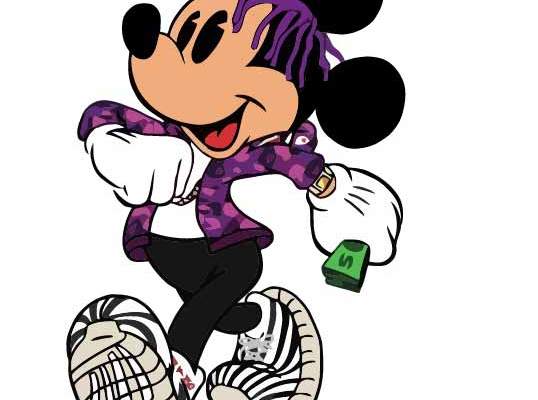 卡通动漫米奇数码印花花型服装裁片T恤烫图印花素材