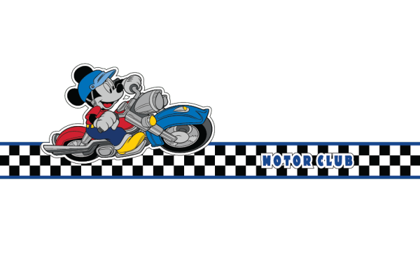 卡通动漫米奇摩托车字母印花矢量图服装裁片T恤烫图印花花型素材