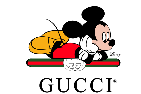 卡通动漫米奇潮牌GUCCI印花矢量图服装裁片T恤烫图印花花型素材
