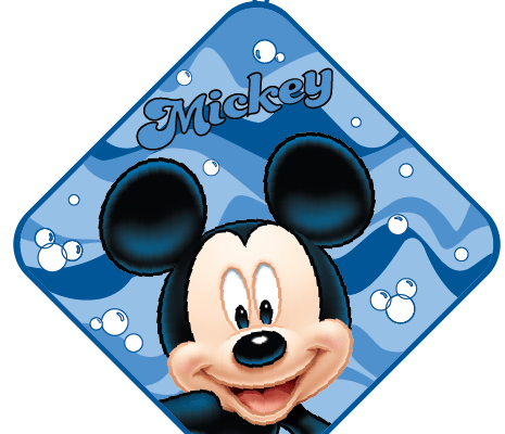 几何浪花米奇字母印花矢量图服装裁片T恤烫图印花花型素材