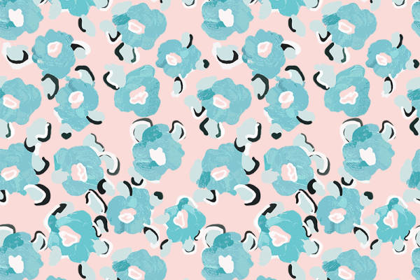 粉色底淡蓝色几何图案拼接印花矢量图服装纺织面料数码印花花型素材