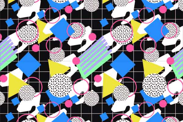 几何图案拼接格子印花矢量图服装纺织面料数码印花花型素材