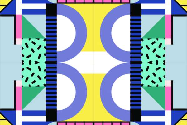 多彩几何图案拼接印花矢量图服装纺织面料数码印花花型素材