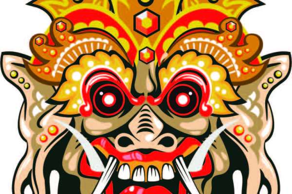 几何年兽印花矢量图服装裁片T恤烫图印花花型素材