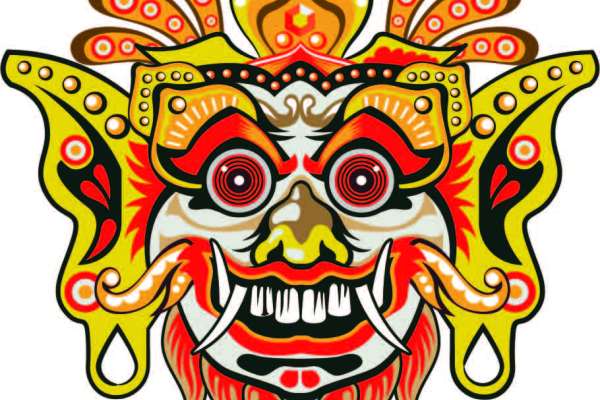 几何年兽印花矢量图服装裁片T恤烫图印花花型素材