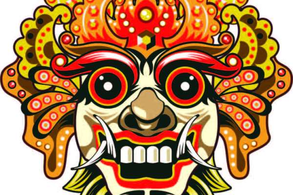 几何年兽印花矢量图服装裁片T恤烫图印花花型素材