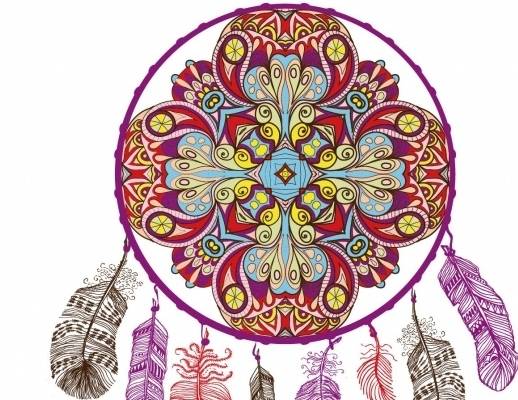 几何纹路羽毛印花矢量图服装裁片T恤烫图印花花型素材