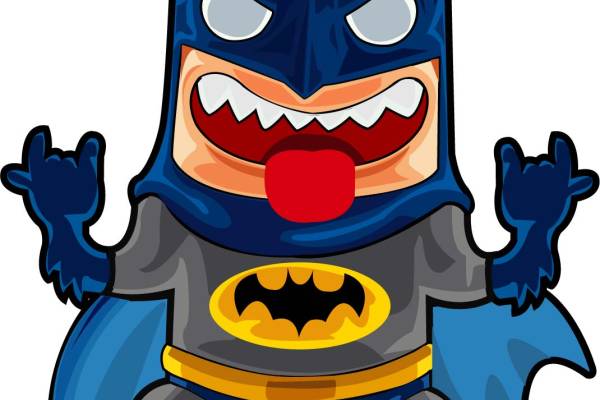 卡通蝙蝠侠印花矢量图服装裁片T恤烫图印花花型素材