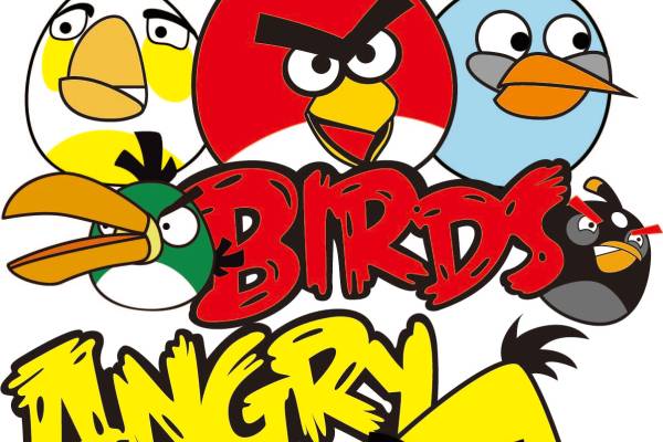 卡通动漫字母愤怒的小鸟印花矢量图服装裁片T恤烫图印花花型素材