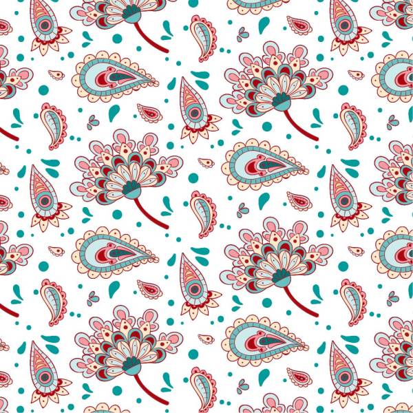 几何花纹腰果印花矢量图服装纺织面料数码印花花型素材