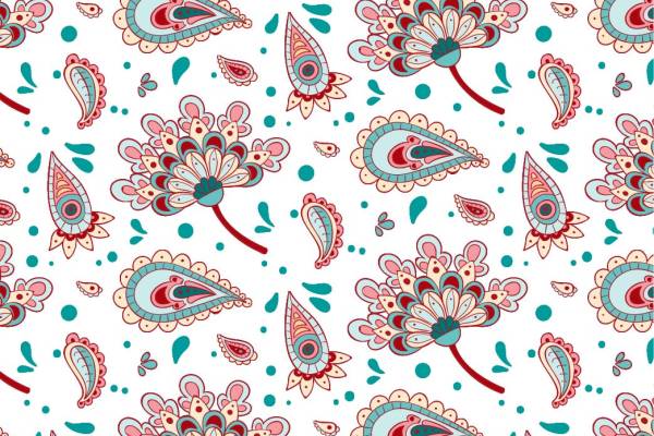 几何花纹腰果印花矢量图服装纺织面料数码印花花型素材