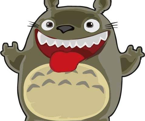 卡通龙猫印花矢量图服装裁片T恤烫图印花花型素材