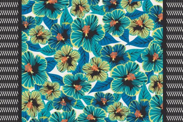 几何线条方形花朵印花矢量图服装纺织面料数码印花花型素材