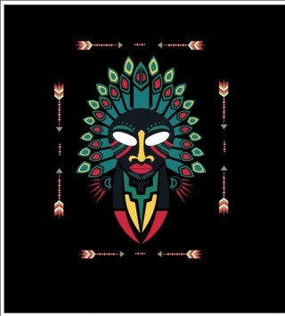 几何花纹民族风头像条纹印花矢量图服装裁片T恤烫图印花花型素材