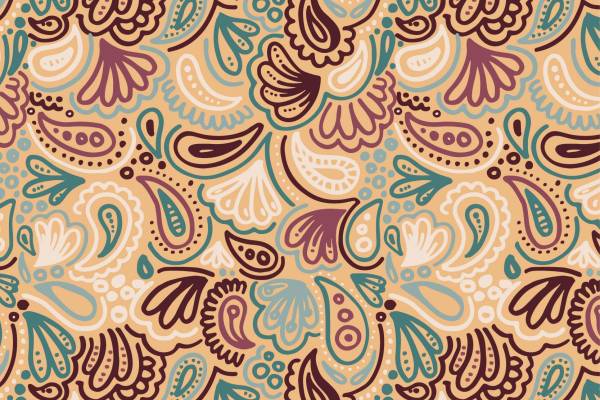 几何图案腰果花拼接印花矢量图服装纺织面料数码印花花型素材