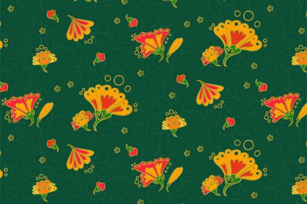 几何植物花朵线条印花矢量图服装纺织面料数码印花花型素材