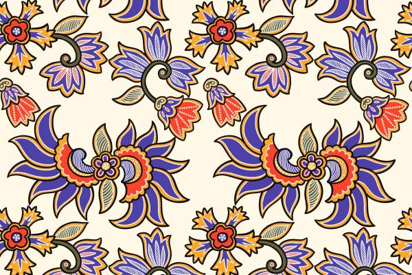 植物花卉拼接印花矢量图服装纺织面料数码印花花型素材