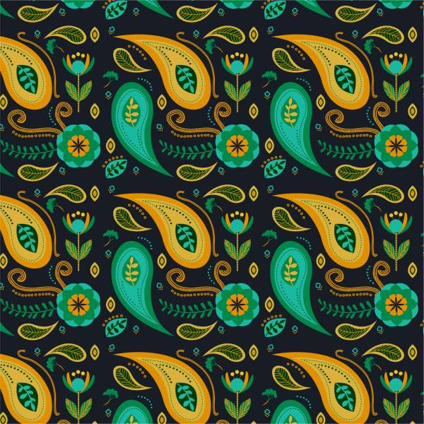 植物花卉几何腰果印花矢量图服装纺织面料数码印花花型素材