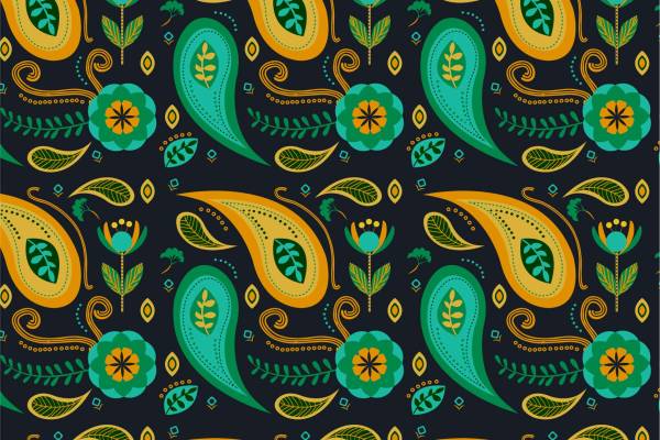 植物花卉几何腰果印花矢量图服装纺织面料数码印花花型素材