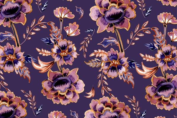 几何植物牡丹花拼接印花矢量图服装纺织面料数码印花花型素材