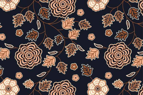 植物花卉拼接印花矢量图服装纺织面料数码印花花型素材