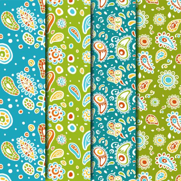 几何腰果花纹印花矢量图服装纺织面料数码印花花型素材