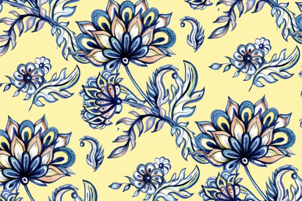 几何植物花朵拼接印花矢量图服装纺织面料数码印花花型素材