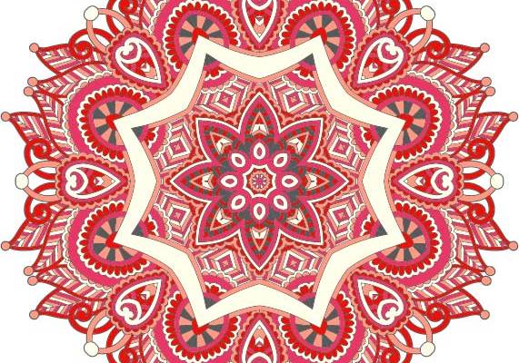 民族风几何植物花纹印花矢量图服装裁片T恤烫图印花花型素材