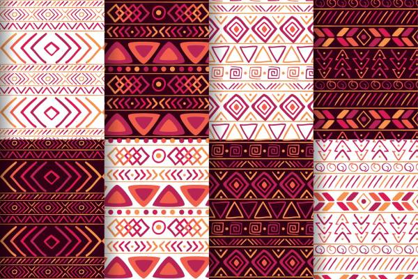 几何图案线条拼接印花矢量图服装纺织面料数码印花花型素材