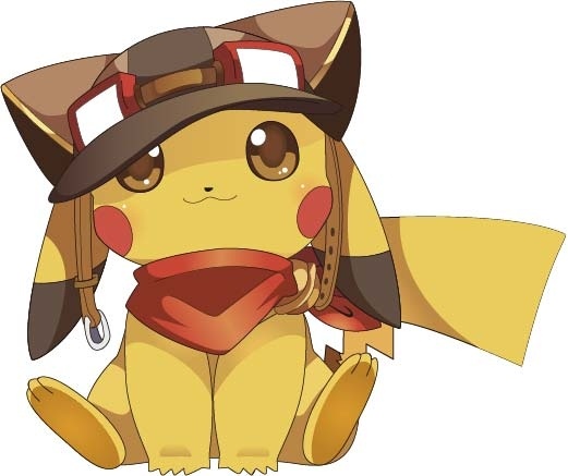 卡通飞行员皮卡丘印花矢量图服装裁片T恤烫图印花花型素材