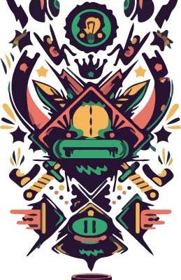 几何民族风图腾印花矢量图服装裁片T恤烫图印花花型素材