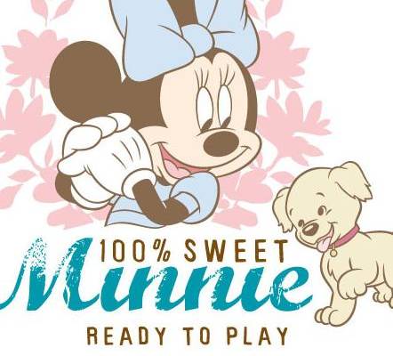 卡通动漫迪士尼米妮字母印花矢量图服装裁片T恤烫图印花花型素材