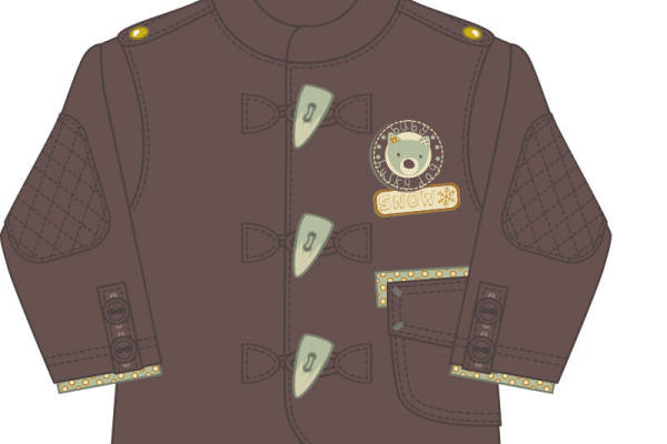 儿童服装外套大衣设计矢量图