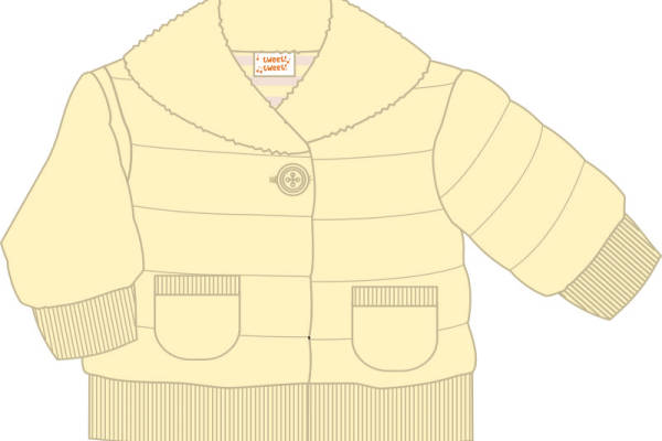 儿童服装外套大衣设计矢量图