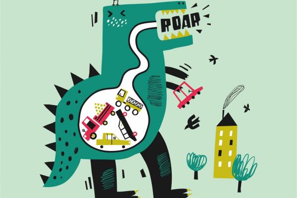 卡通恐龙字母印花矢量图儿童服装裁片T恤烫图印花花型素材