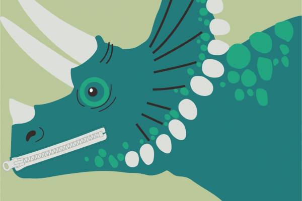 卡通动漫三角龙拉链印花矢量图服装裁片T恤烫图印花花型素材