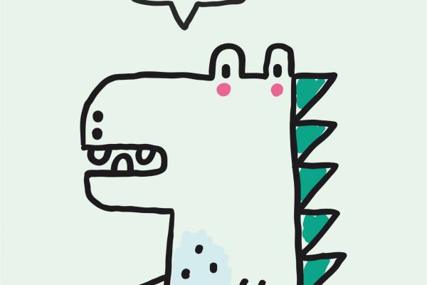 卡通动漫恐龙字母印花矢量图服装裁片T恤烫图印花花型素材