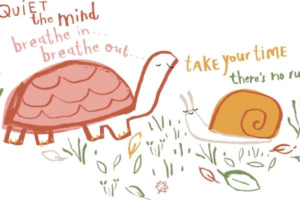 动物乌龟蜗牛字母印花矢量图服装裁片T恤烫图印花花型素材