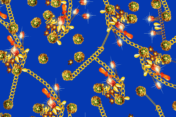 几何珠宝链条拼接印花矢量图服装纺织面料水印数码印花金昌花型素材