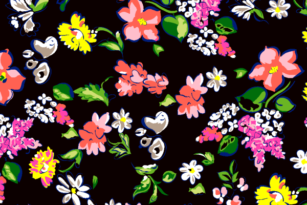 植物花卉拼接印花矢量图服装纺织面料水印数码印花金昌花型素材