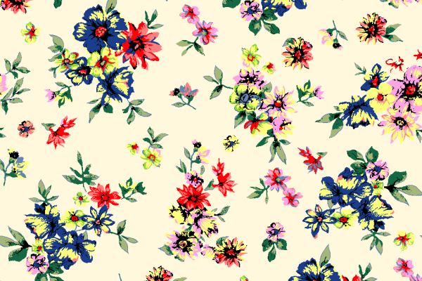 植物花卉拼接印花矢量图服装纺织面料水印数码印花金昌花型素材