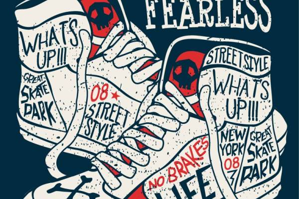 鞋子字母涂鸦拼接印花矢量图服装裁片T恤烫图印花花型素材