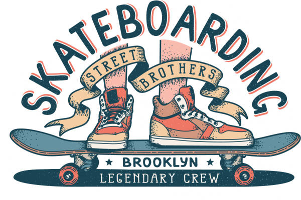 几何字母鞋子滑板拼接印花矢量图服装裁片T恤烫图印花花型素材