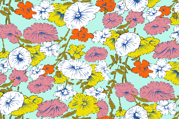 植物花卉拼接印花矢量图服装纺织面料水印数码印花金昌花型素材